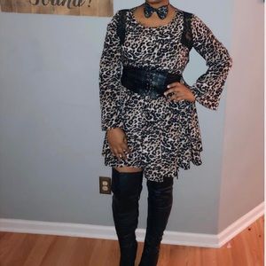 A-line leopard print dress